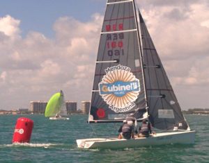 Somers Kempe, Butch Agnew and Adam Barboza grinding down the fleet in Race 6 on Monday en route to the Winter Cup title.
