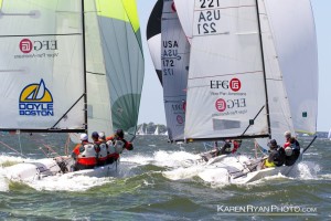 2016 Charleston Race Week saw planing conditions for Vipers nearly all races.  Photo courtesy Karen Ryan